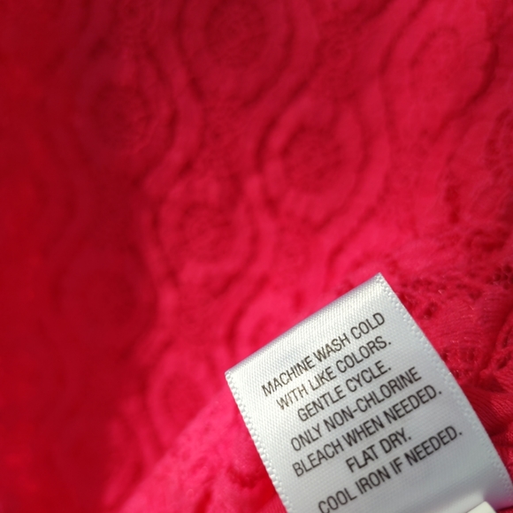 Pink Croft&Barrow Short Sleeves Blouse Medium Size Round Neck with Lace Front - Picture 6 of 13